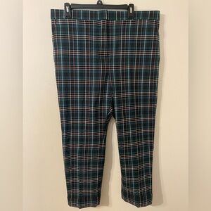 NWT Ann Taylor Green Red Plaid Straight Leg “The Ankle” Pants Size‎ 14